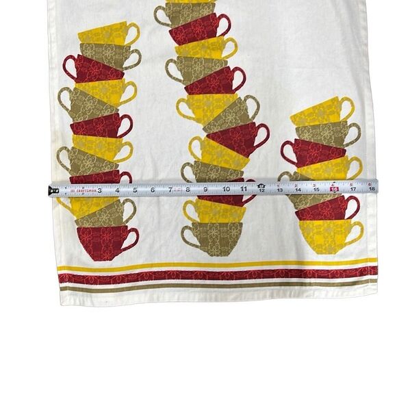 Threshold Multicolor Rectangular Stacked Coffee Cups Cotton Kitchen tea Towel - Picture 1 of 8
